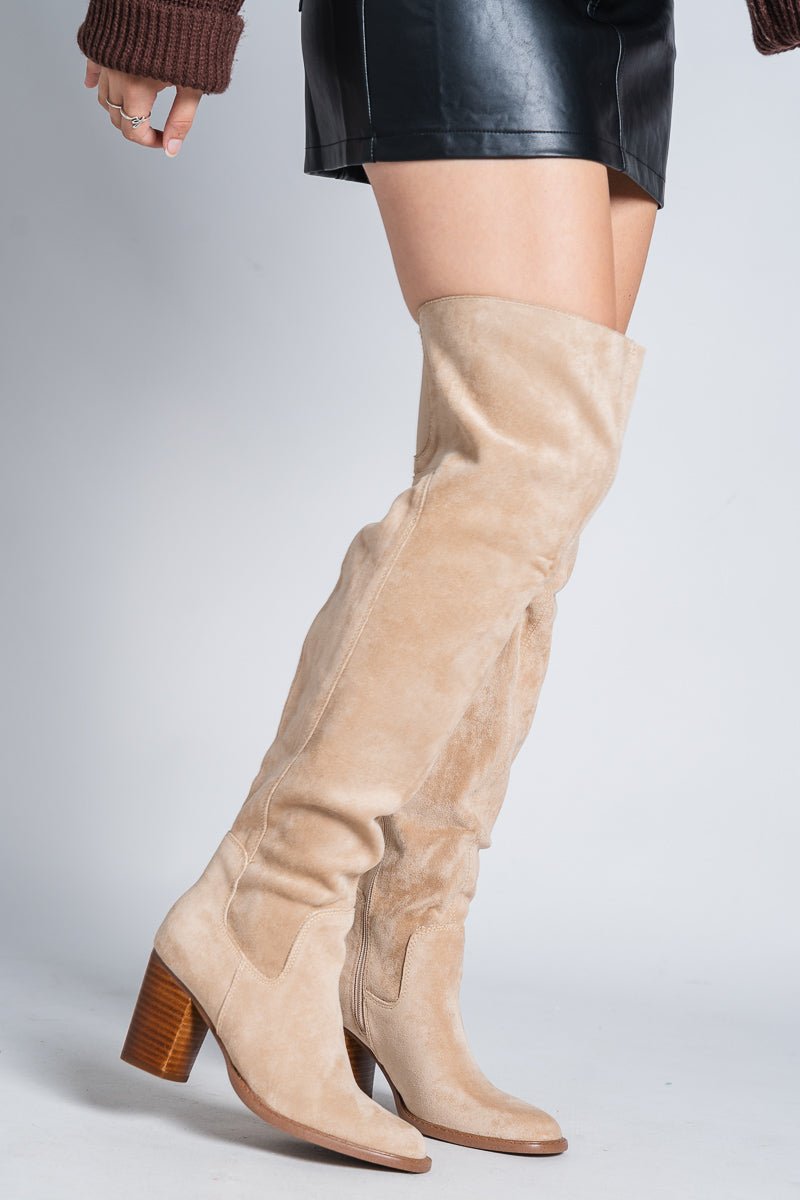 Fiona knee high boot beige