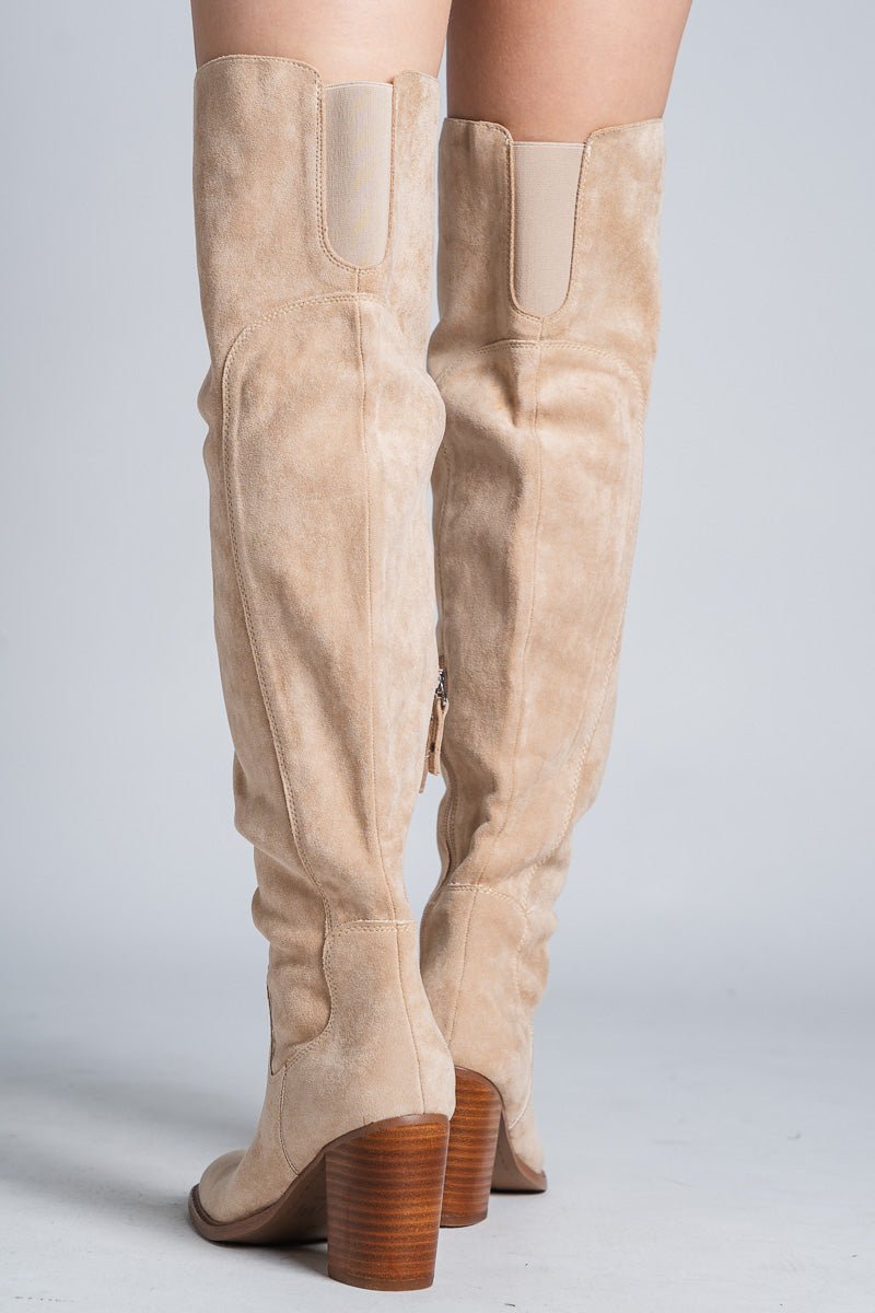 Fiona knee high boot beige