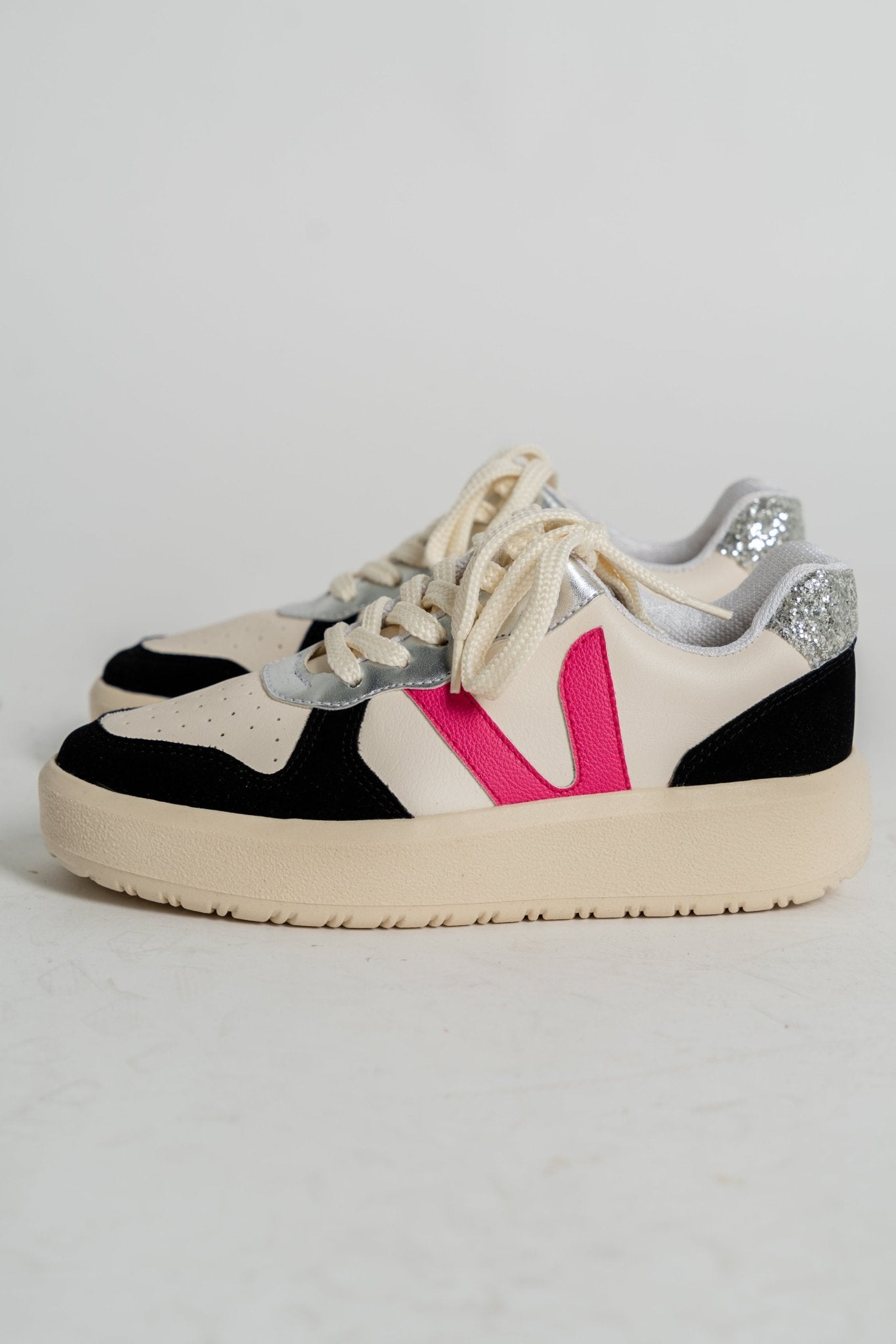 Ivy two tone sneakers fuchsia/black