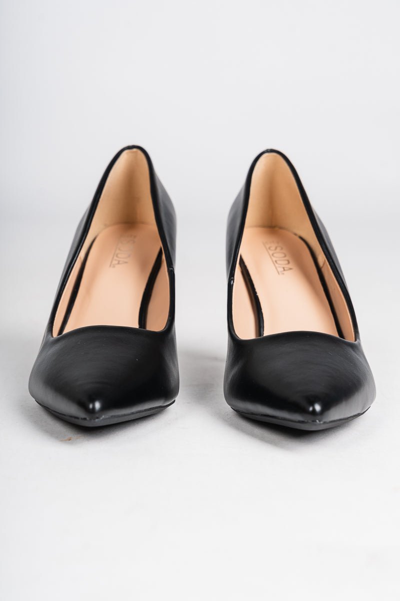 Florian pointed toe kitten heel black
