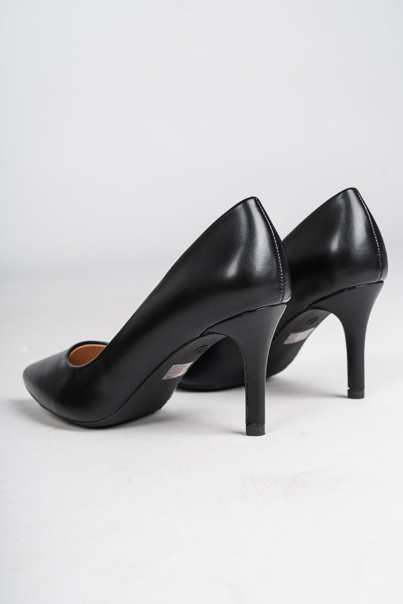 Florian pointed toe kitten heel black