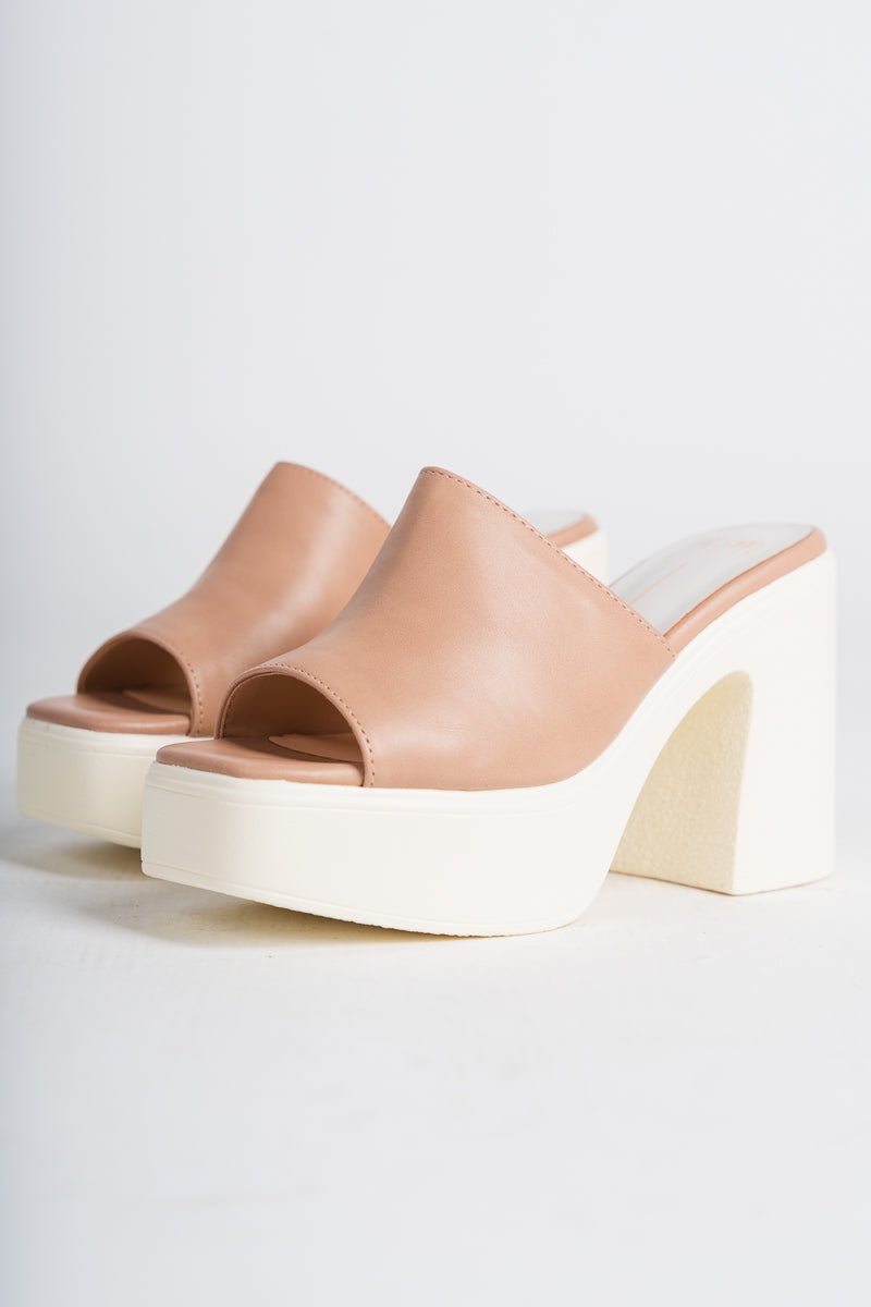 Sienne platform heel nude pink
