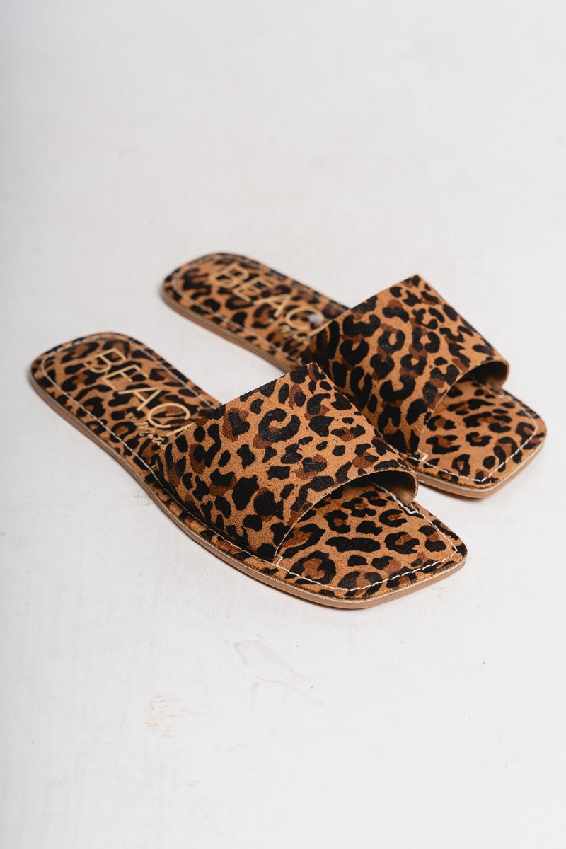 Bali slip on sandal leopard