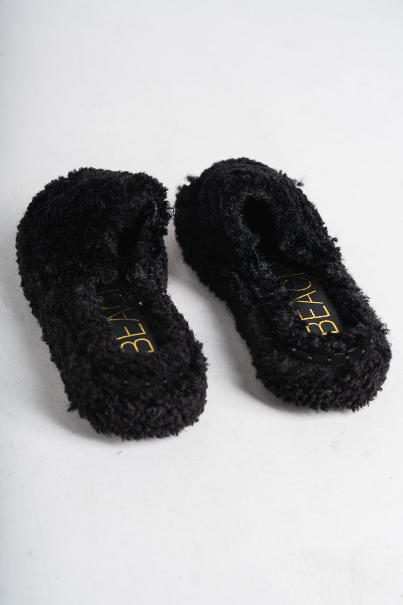 Frost fuzzy sandal black