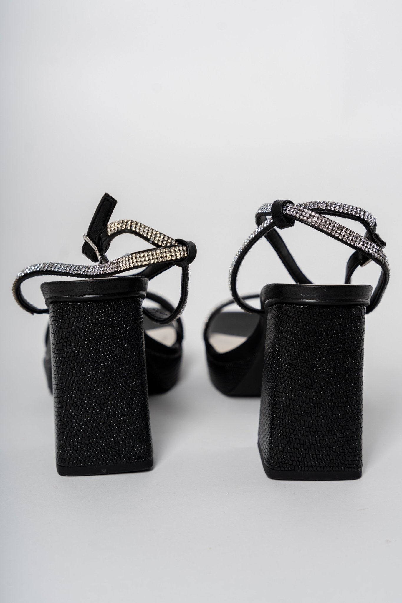 Suva rhinestone strappy heels black