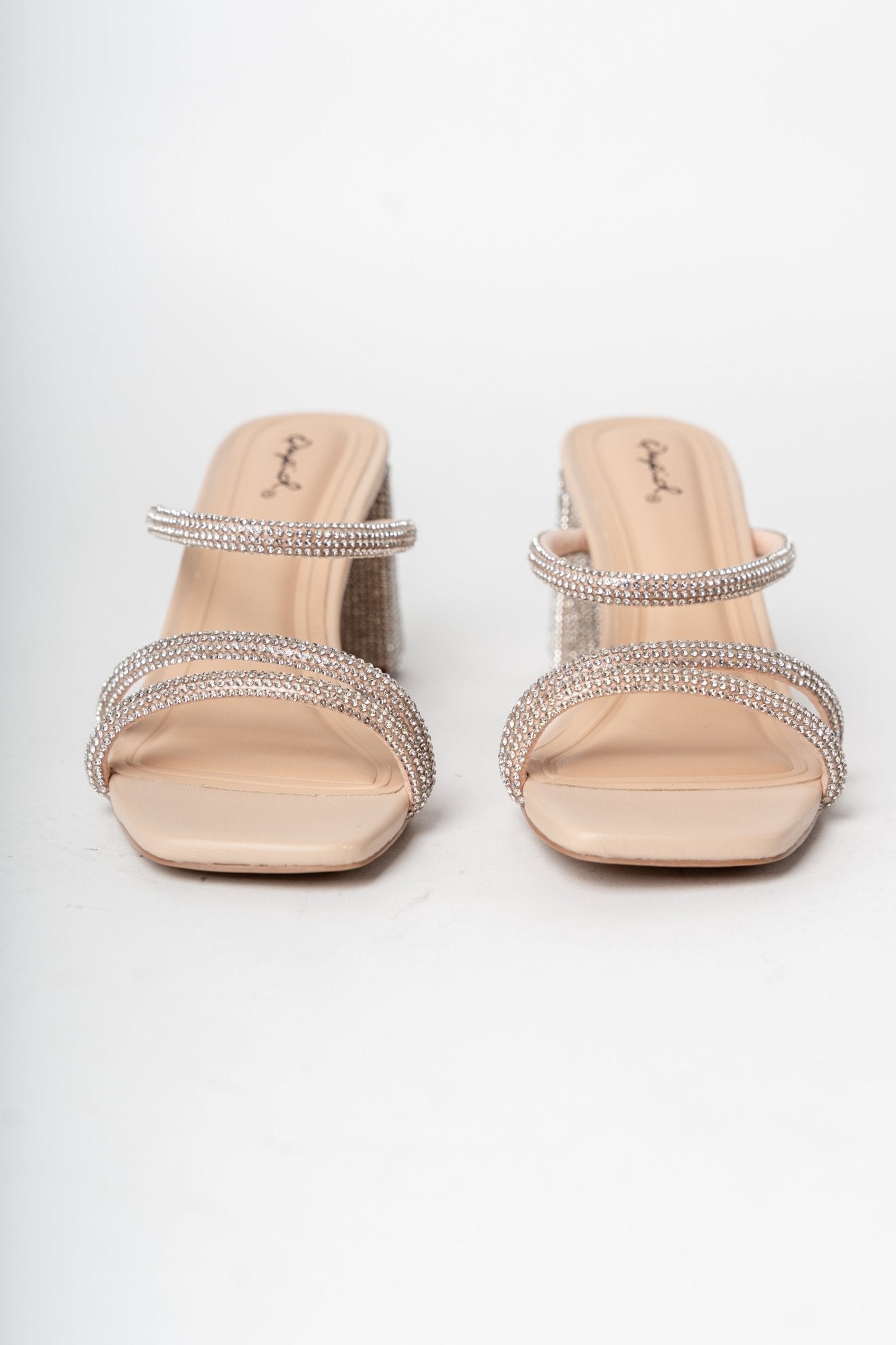 Kerstin rhinestone strappy heel nude
