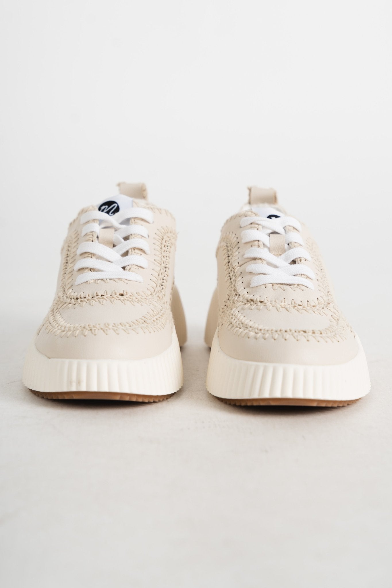 Nelson stitched sneakers natural
