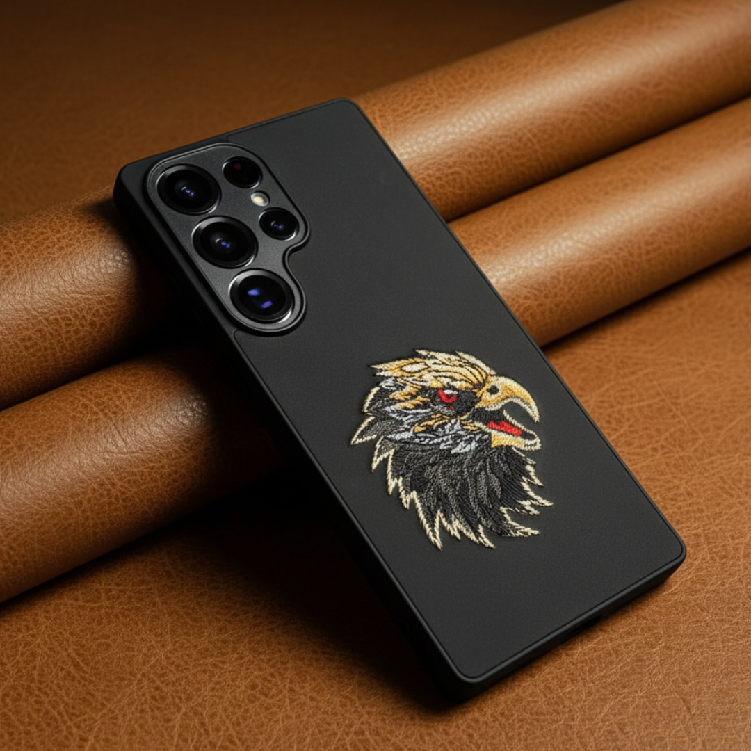 Black Leather CP Eagle Ornamented for Samsung S25 Ultra — Goodsys