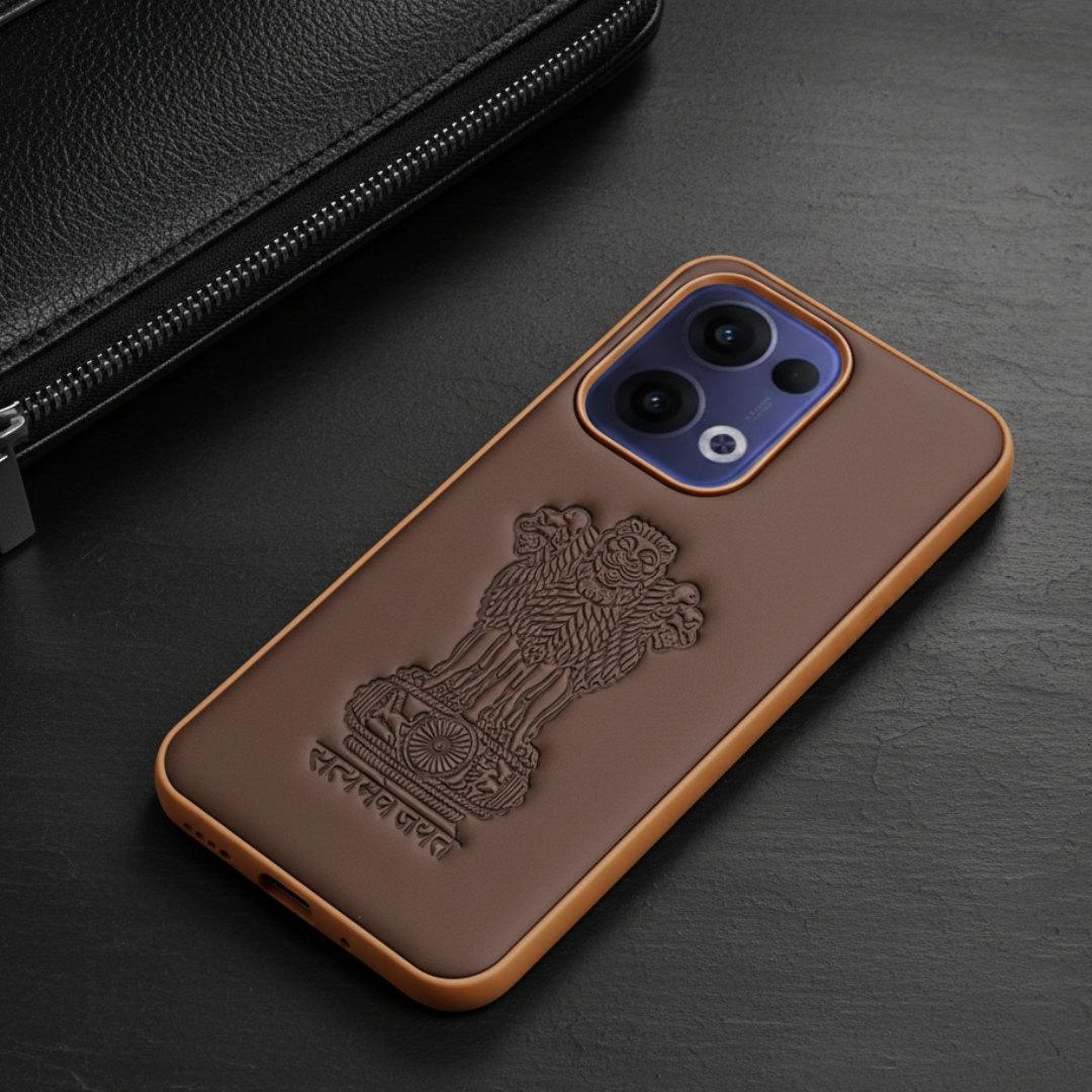 Ashoka Dark Brown Leather Case for Oppo Reno 13 — TechGuard