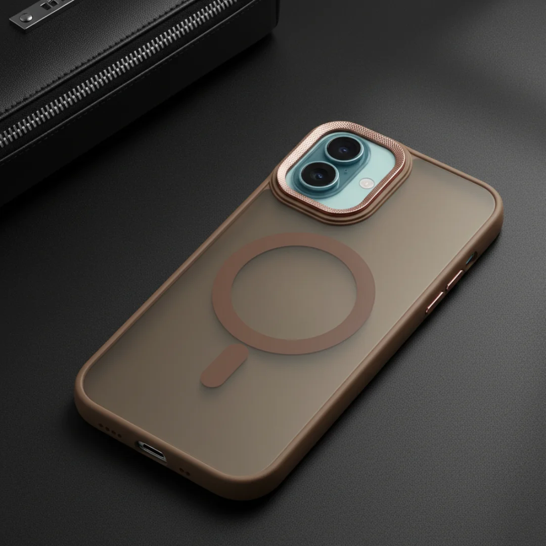 Ringmag Matte Brown case for Apple iphone 16 Plus — Goodsys