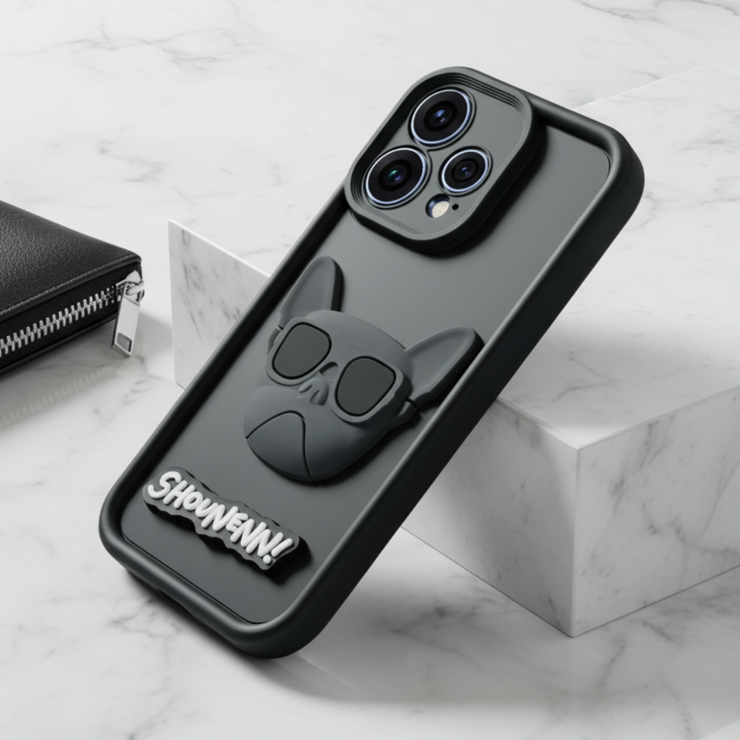 Black SHOUNENN BULLDOG Silicone case for Oppo Reno 15 — Goodsys