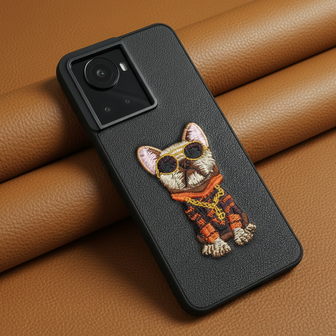 Black Leather Bulldog  OC Ornamented for Oneplus 10r — TechGuard