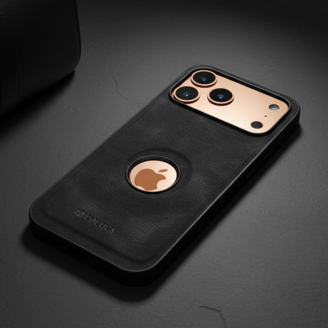 Black Standard Leather Case for Apple iphone 17 Pro — Goodsys