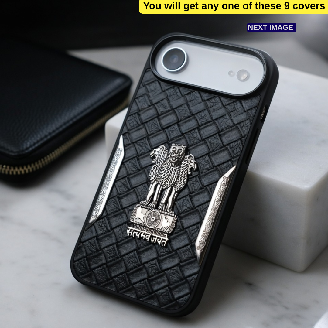 Black Satyameva Jayate embossed Leather Case for Apple iphone Air — Goodsys