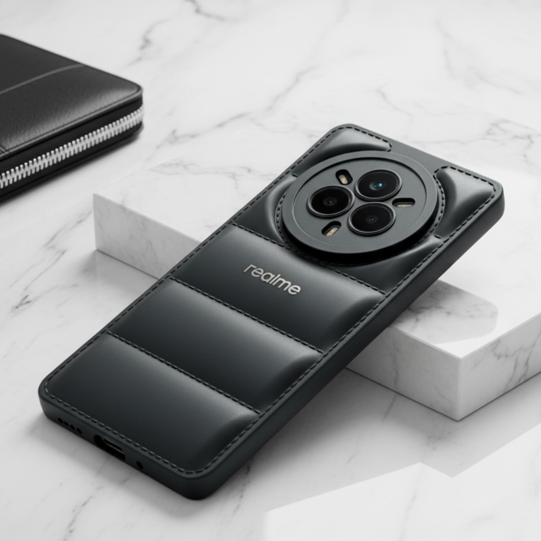 Black Puffon Silicon Case for Realme 14 Pro — Goodsys