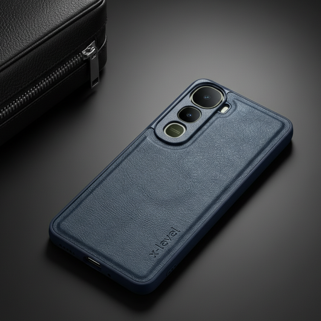 X-LEVEL Blue Leather Case for Vivo Y400 — TechGuard