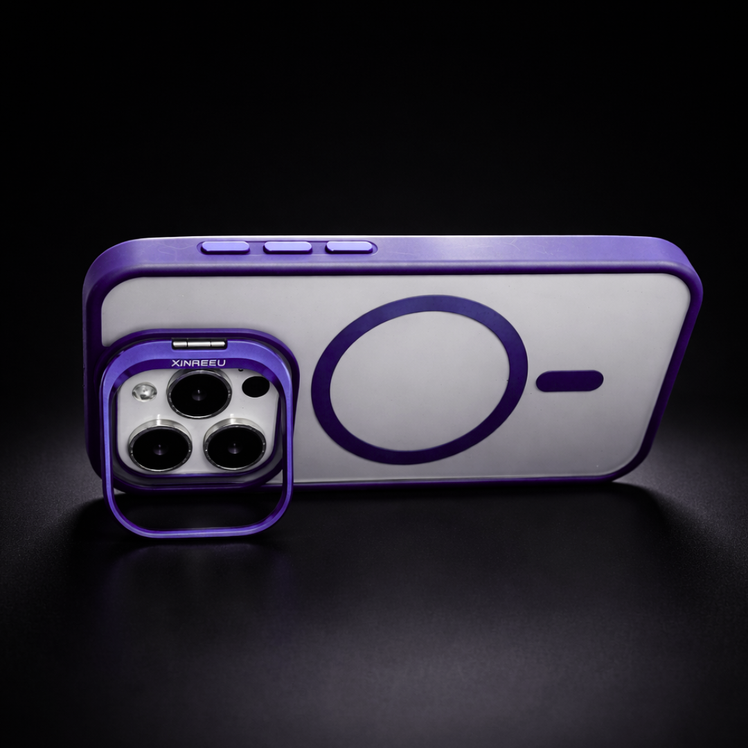 Deep Purple XINREEU Transparent Case for Apple iphone 15 Pro