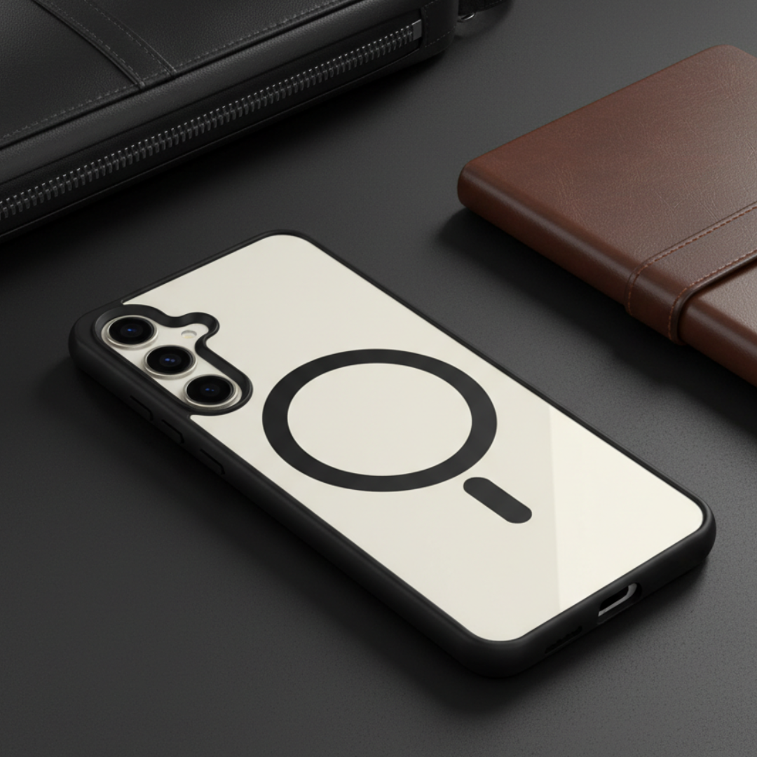 Black MagSafe Clear Transparent Silicone case for Samsung S24 Fe — Goodsys