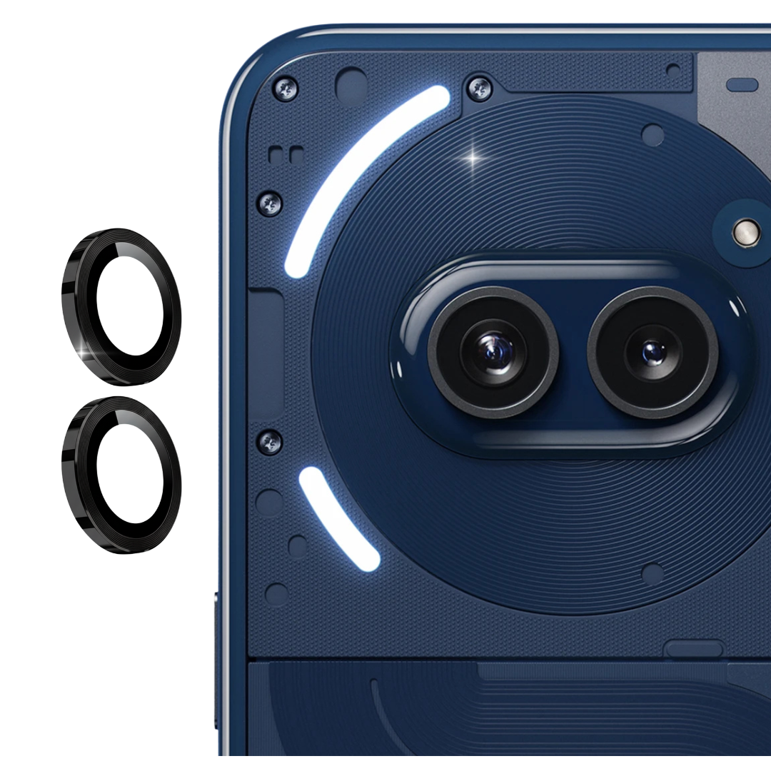 Black Metallic camera ring lens guard for Nothing Phone 2a — Goodsys