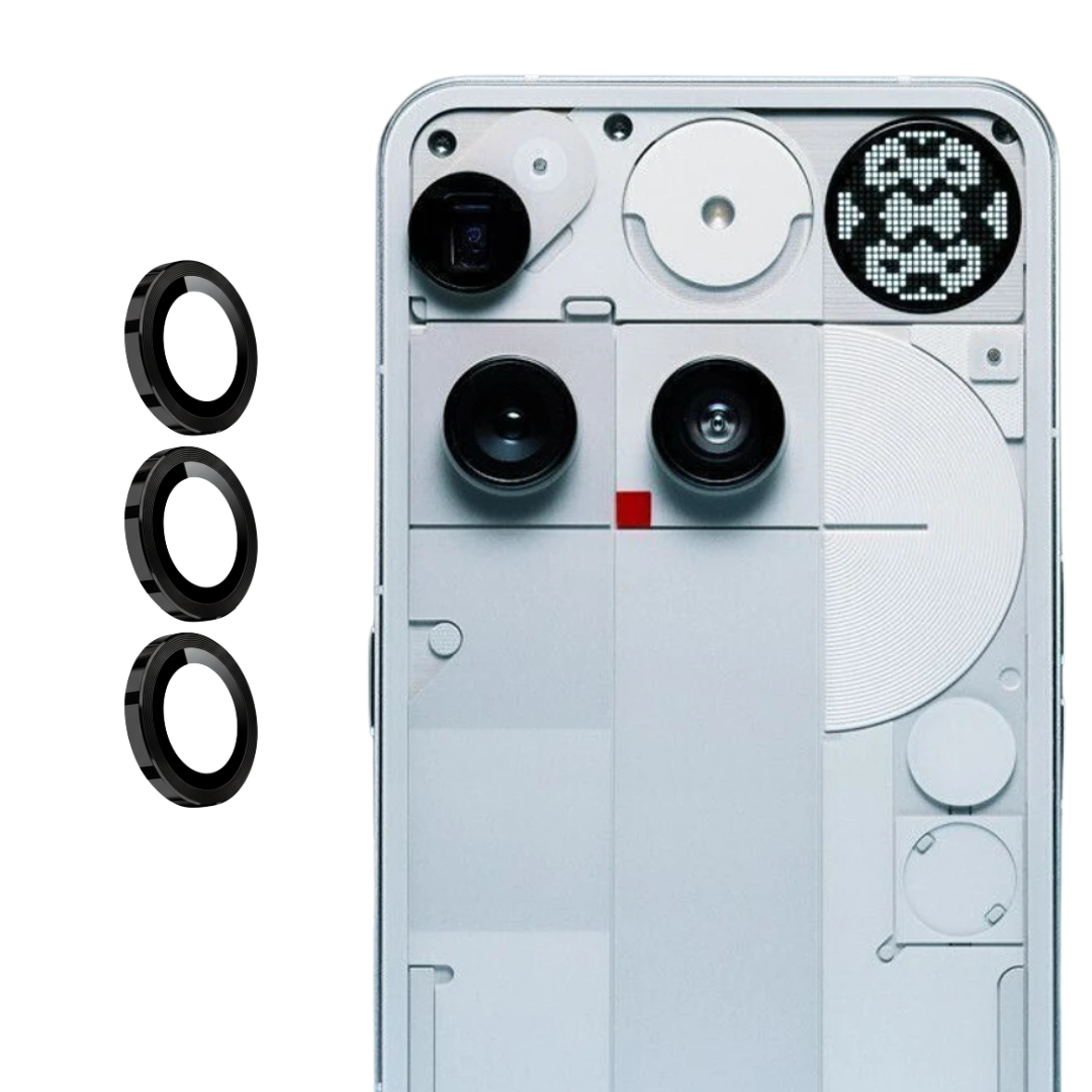 Black Metallic camera ring lens guard for Nothing Phone 3 — Goodsys