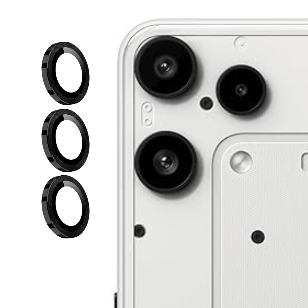 Black Metallic camera ring lens guard for Nothing Phone 3a Lite — Goodsys