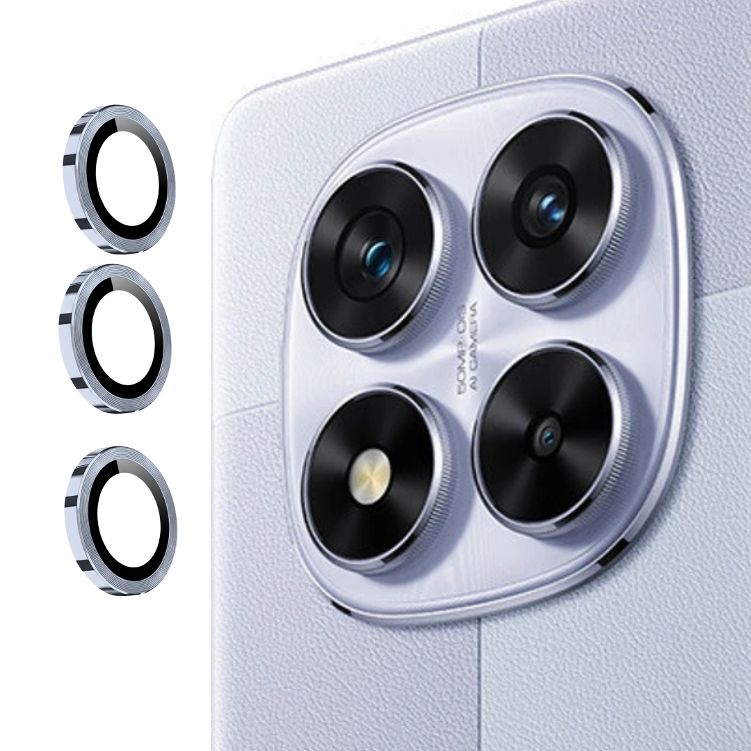Silver Metallic camera ring lens guard for Redmi Note 14 Pro — TechGuard