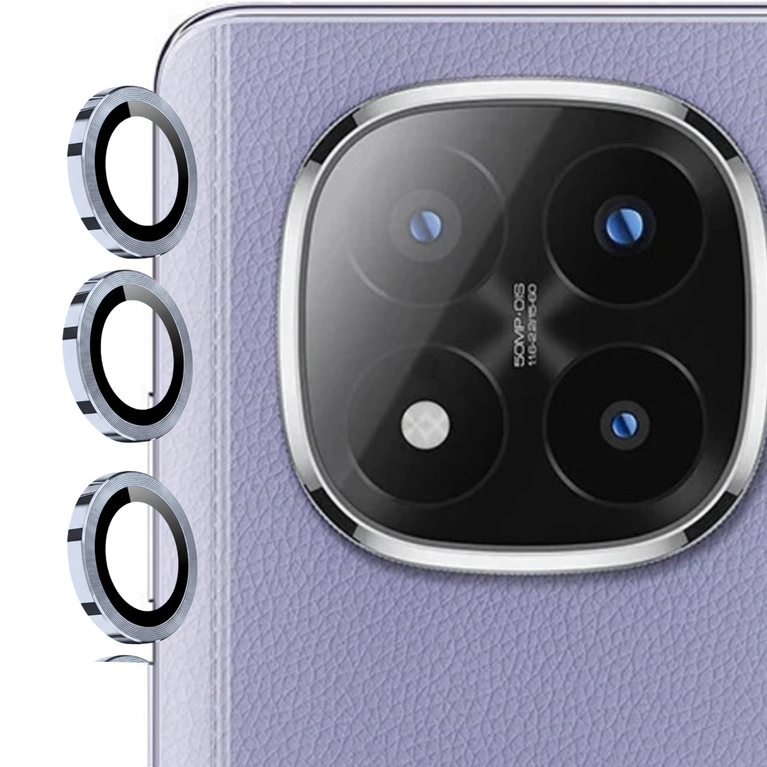 Silver Metallic camera ring lens guard for Redmi Note 14 Pro Plus — TechGuard