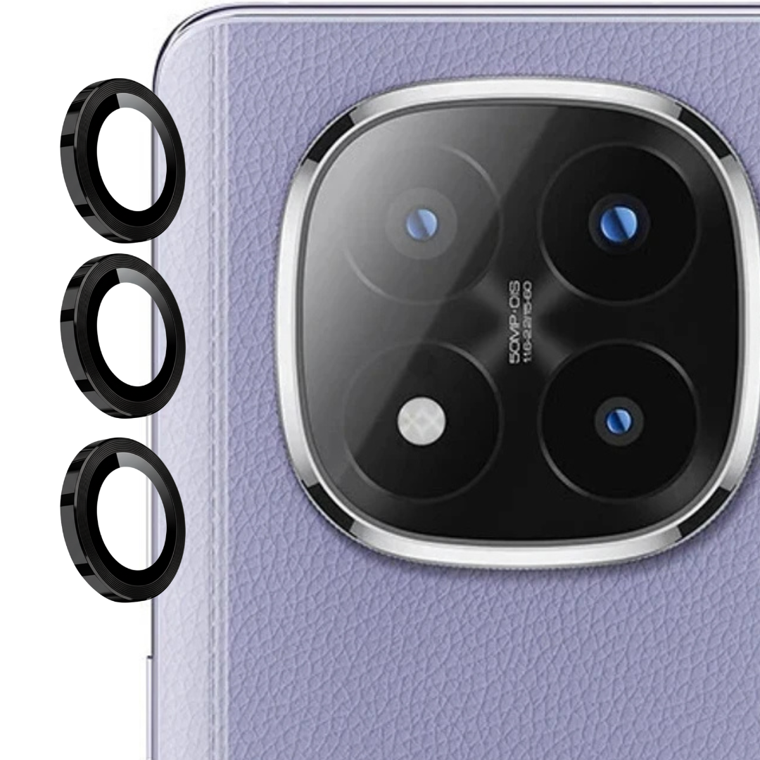 Black Metallic camera ring lens guard for Redmi Note 14 Pro Plus — TechGuard