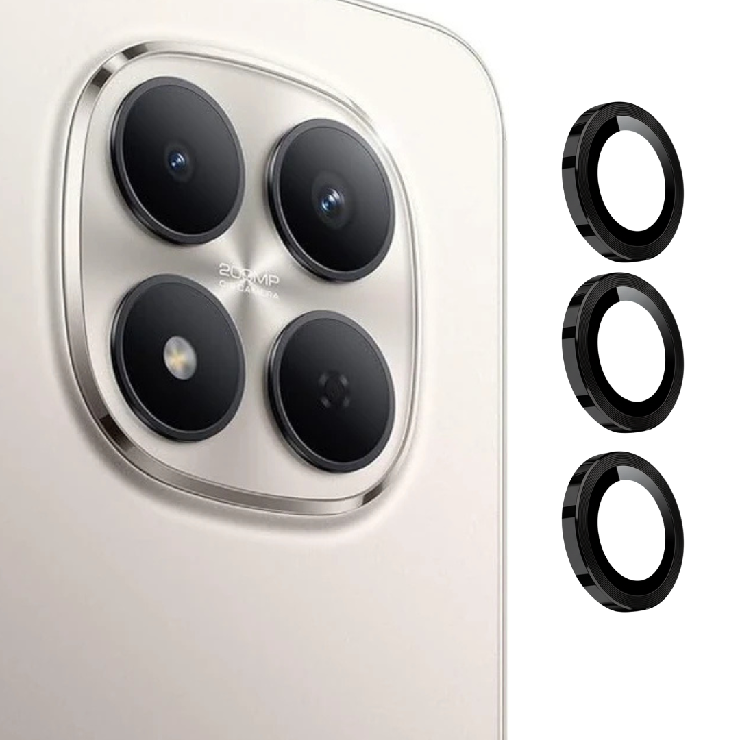 Black Metallic camera ring lens guard for Redmi Note 15 Pro — TechGuard