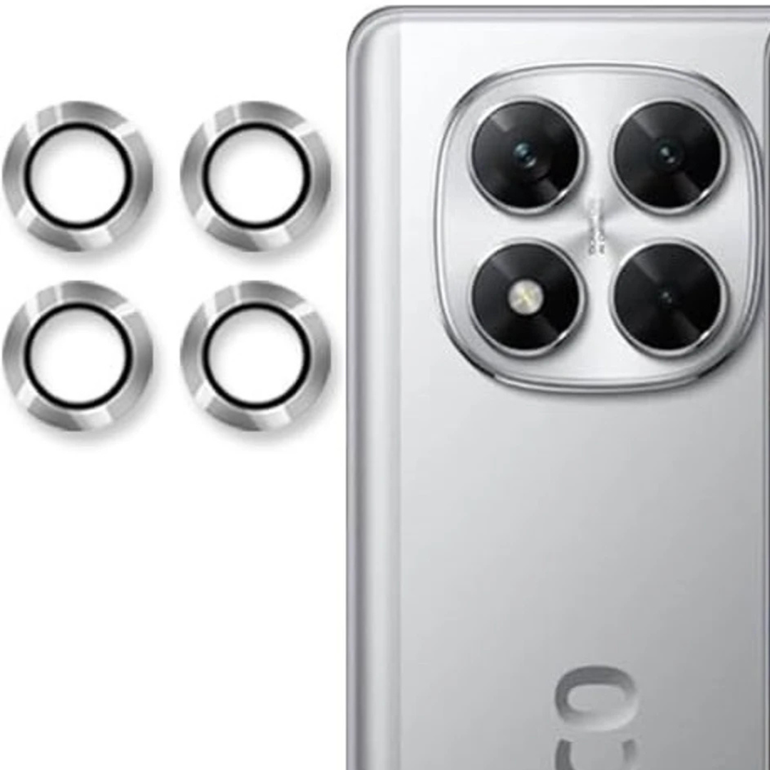 Silver Metallic camera ring lens guard for Poco X7 — TechGuard