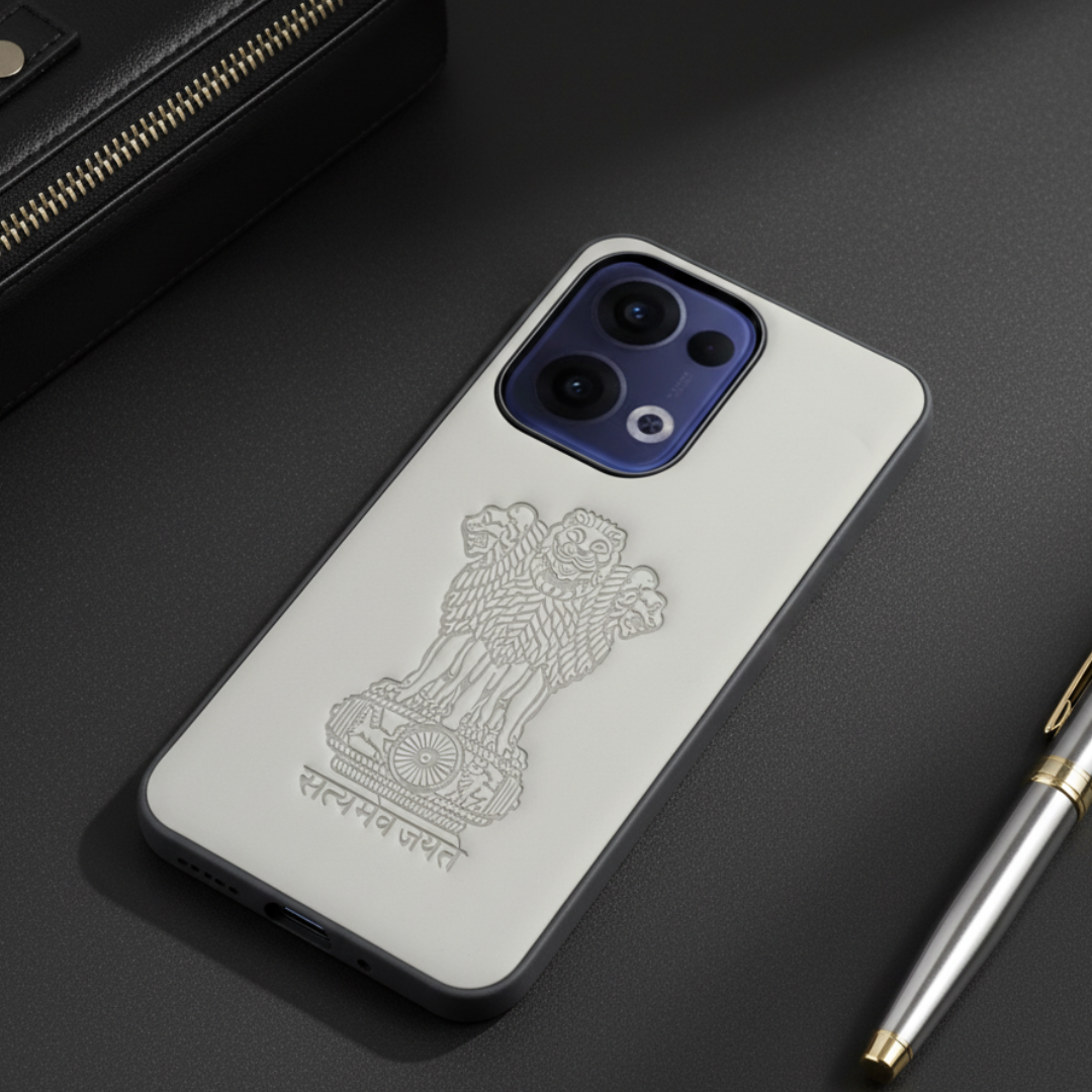 Ashoka Grey Leather Case for Oppo Reno 13 — TechGuard
