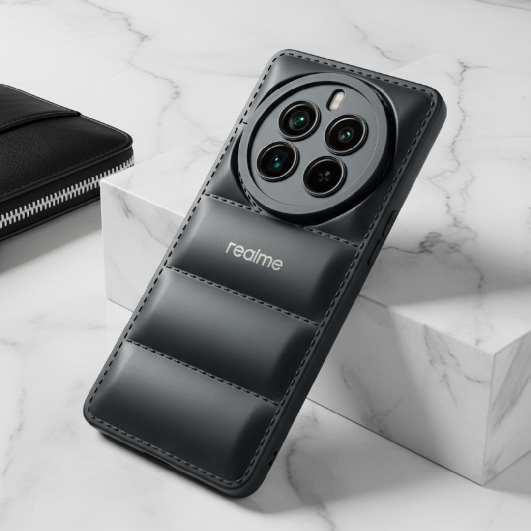 Black Puffon Silicon Case for Realme 12 Pro — Goodsys