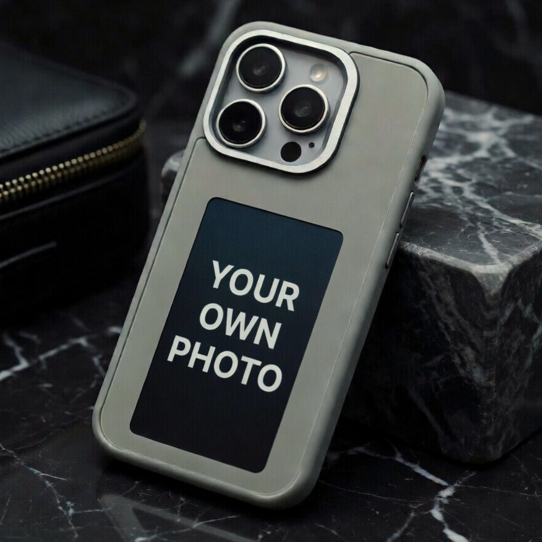 Grey NFC Integration & E-Ink Technology Case for Apple Iphone 15 Pro Max