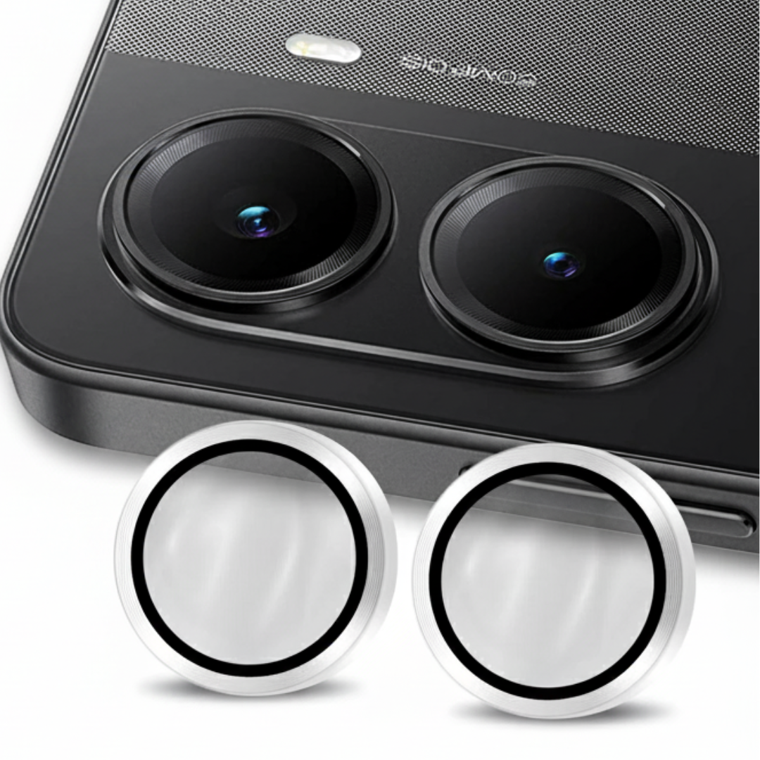 Silver Metallic camera ring lens guard for Poco X7 Pro — TechGuard
