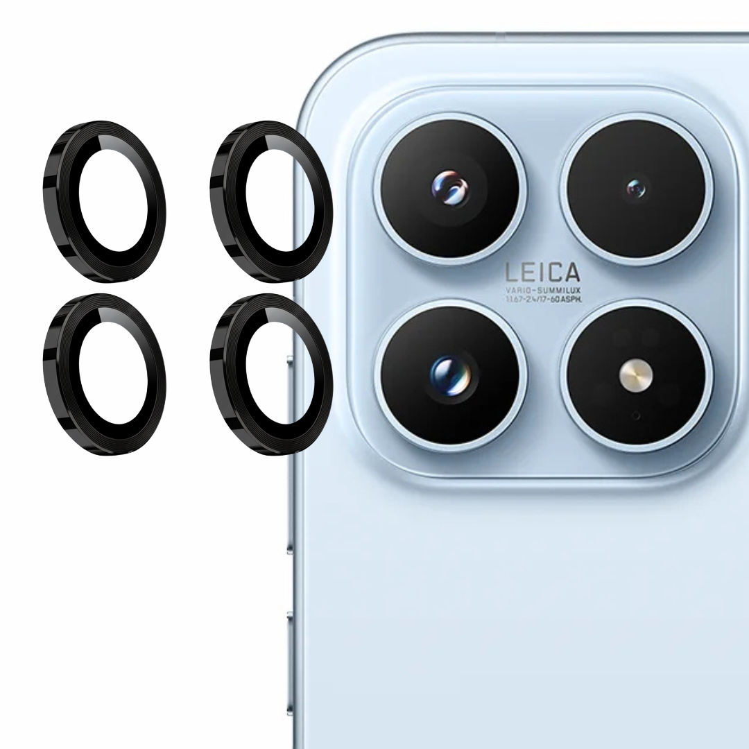 Black Metallic camera ring lens guard for Xiaomi 17 — TechGuard