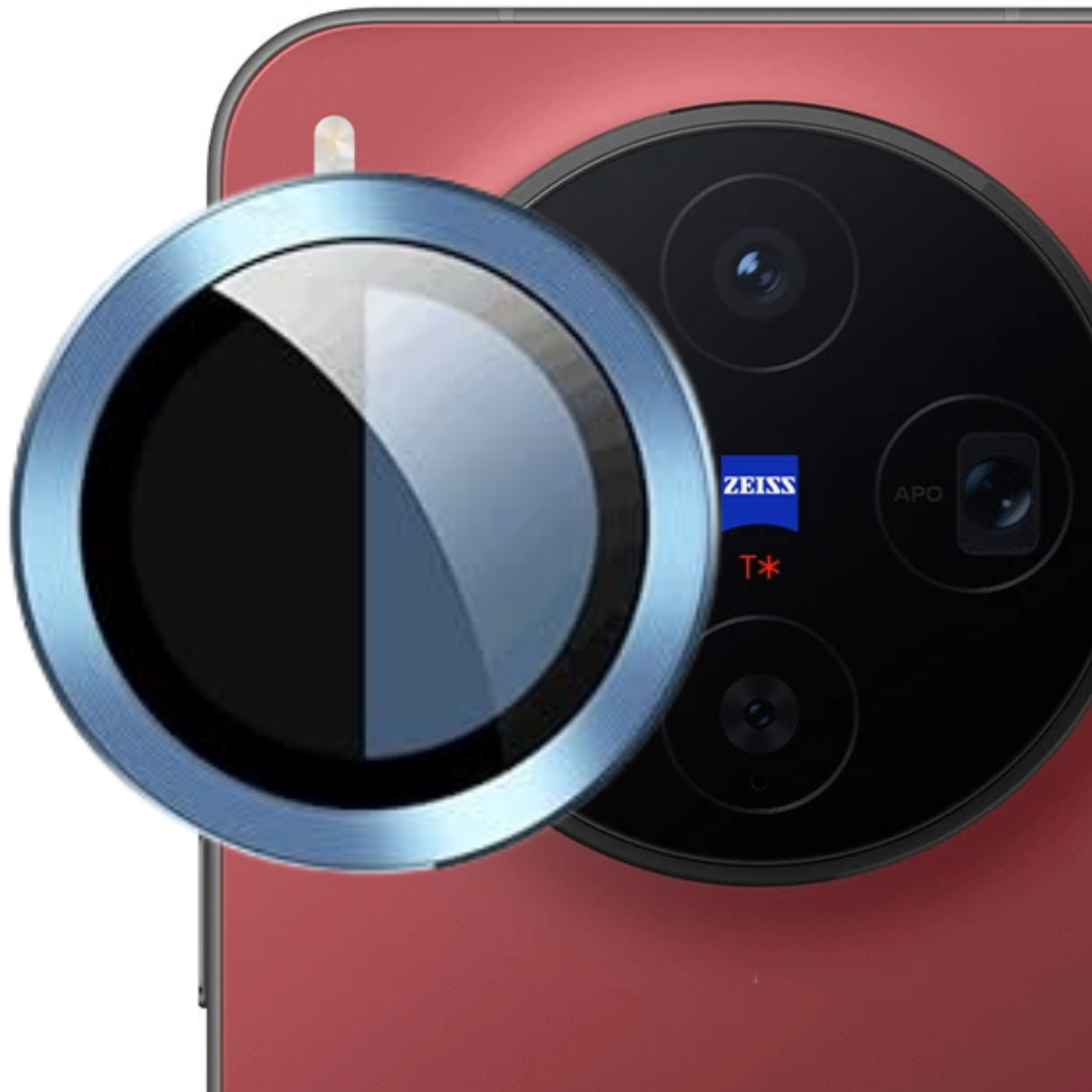 Blue Metallic camera ring lens guard for Vivo X300 — TechGuard