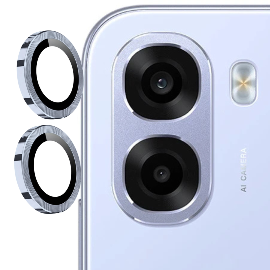 Silver Metallic camera ring lens guard for Oppo K14X — TechGuard