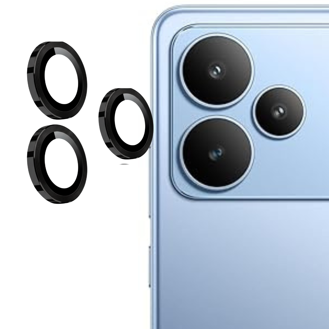 Black Metallic camera ring lens guard for Realme P4 — TechGuard