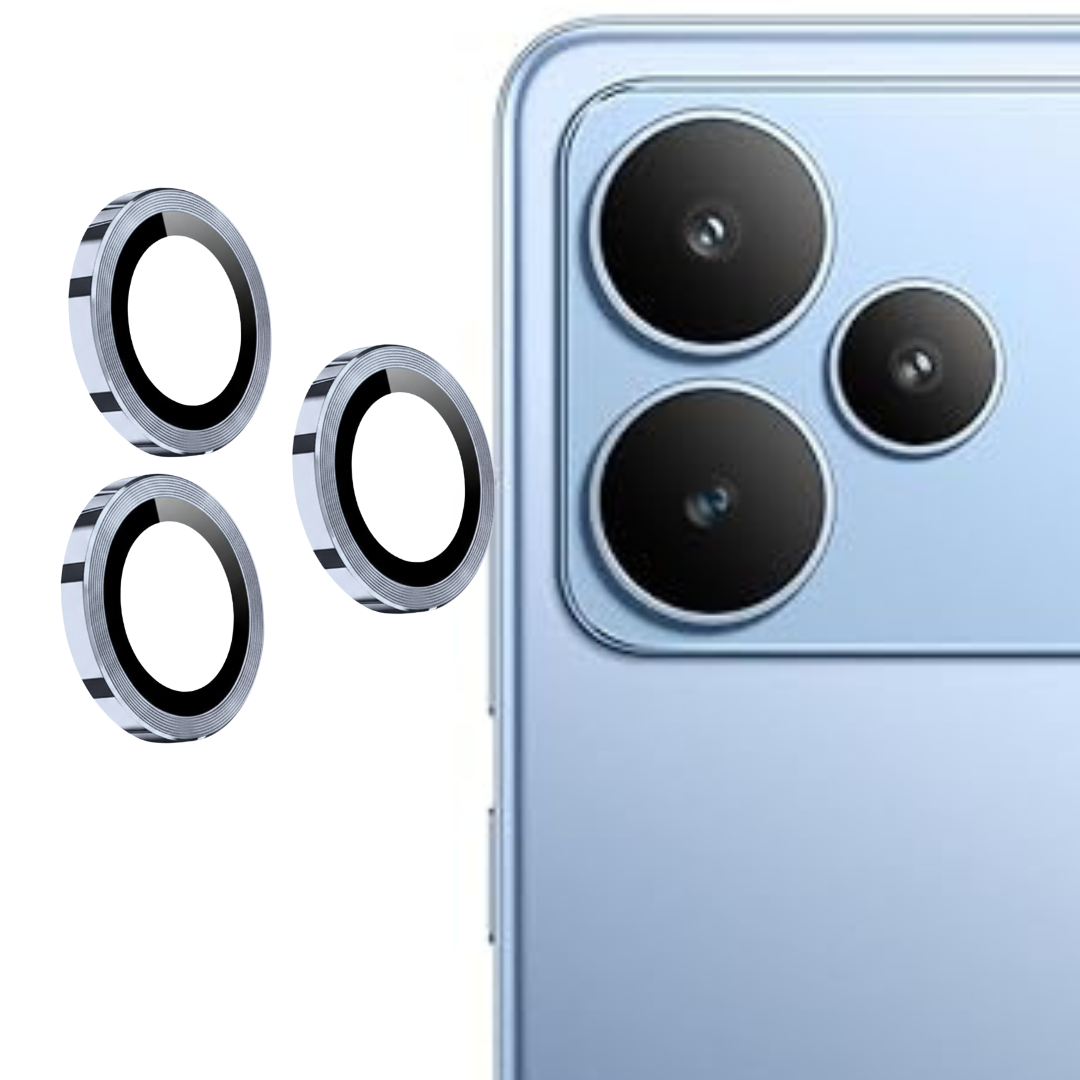 Silver Metallic camera ring lens guard for Realme P4 — TechGuard