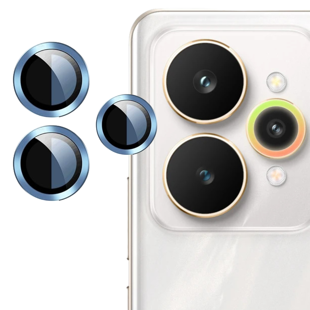Blue Metallic camera ring lens guard for Realme 15 — TechGuard