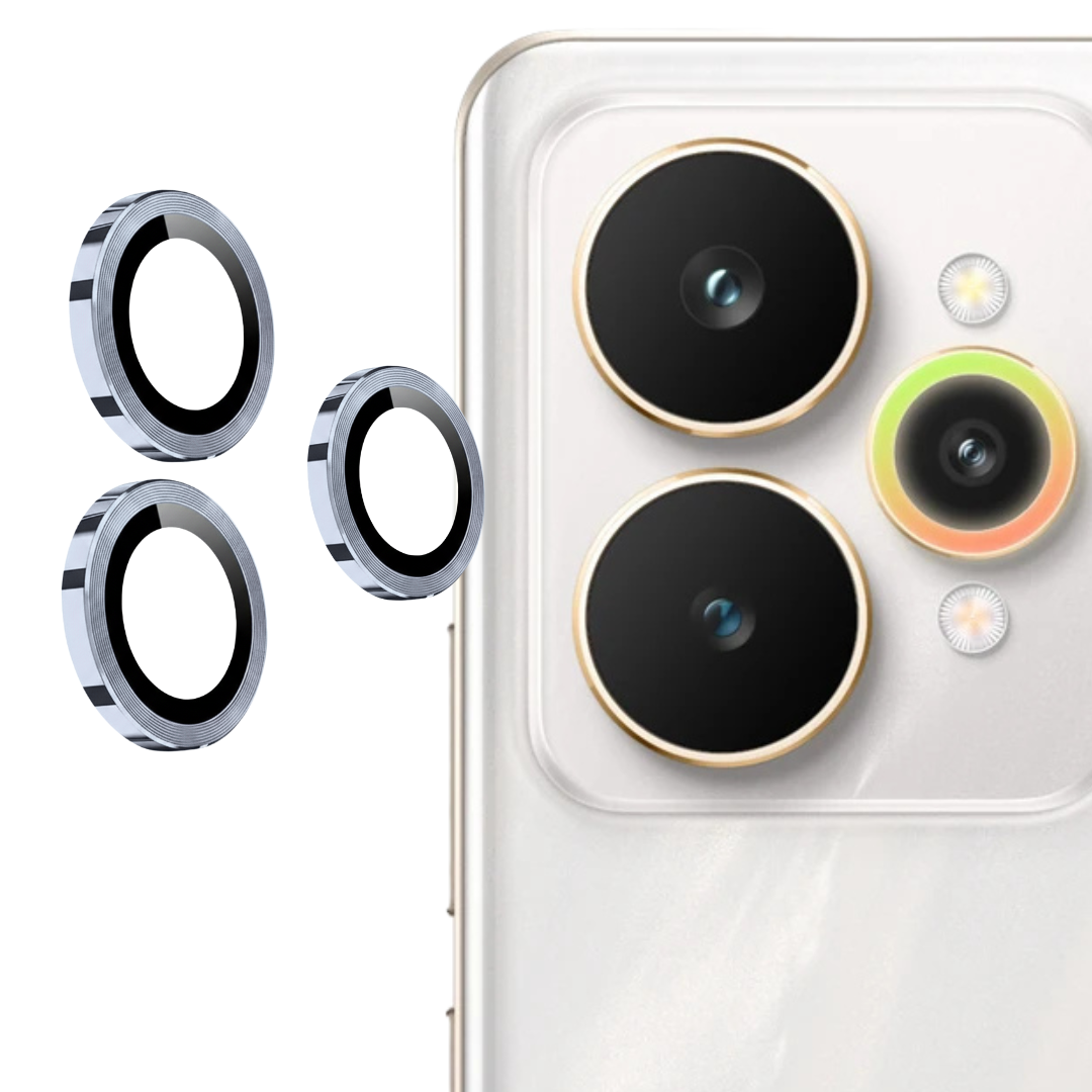 Silver Metallic camera ring lens guard for Realme 15 — TechGuard