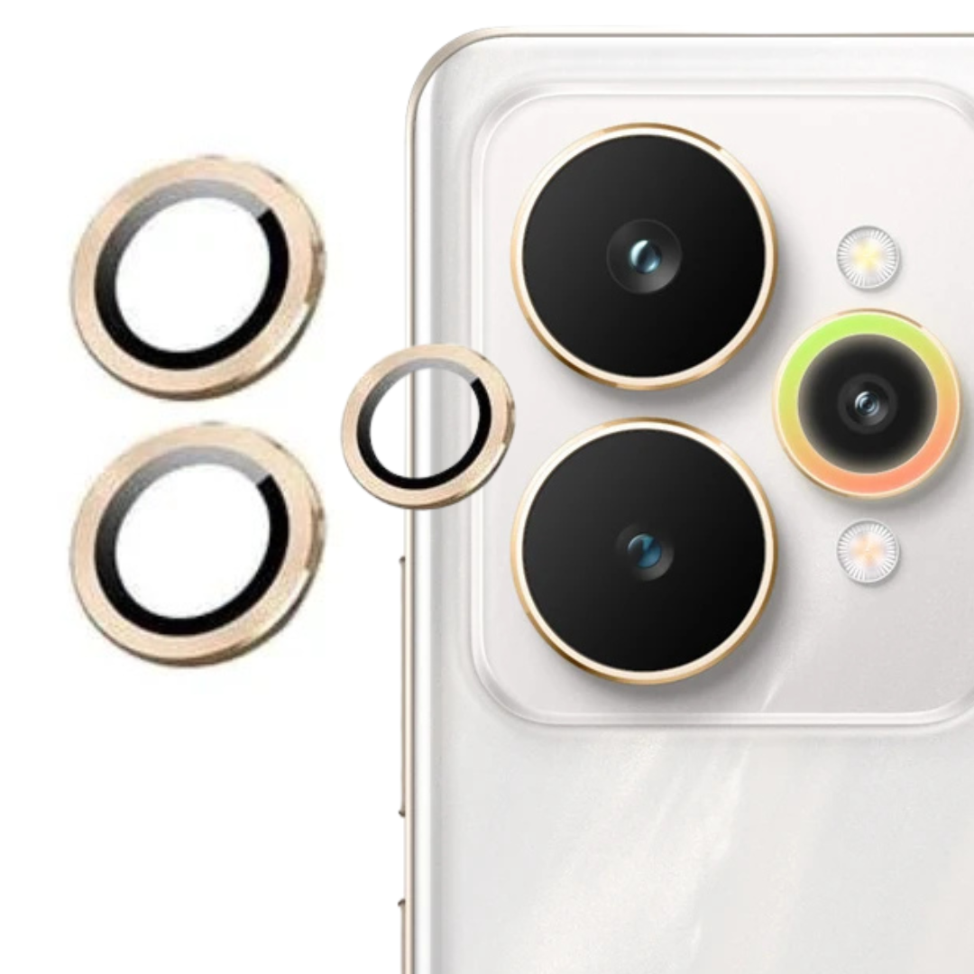 Gold Metallic camera ring lens guard for Realme 15 — TechGuard