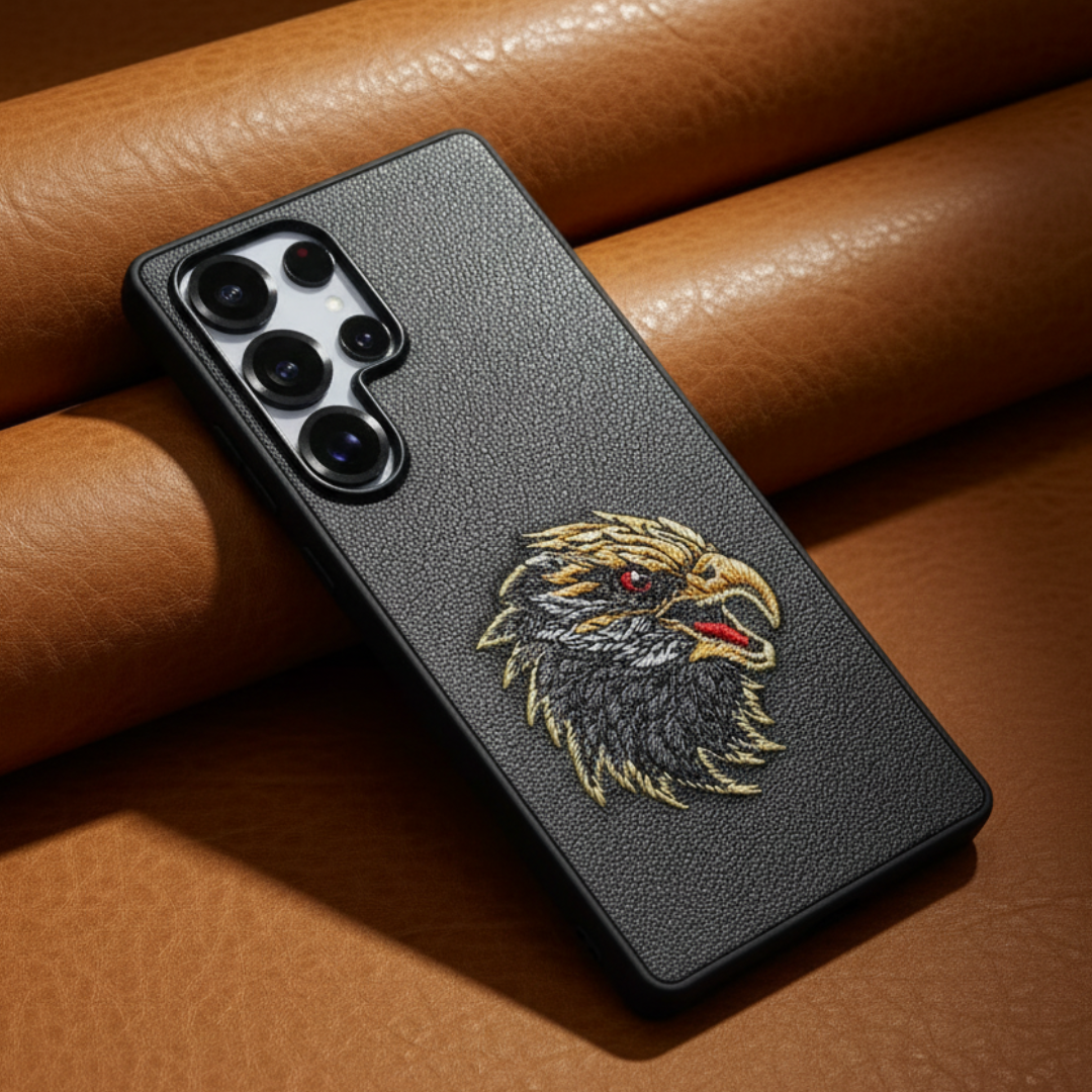 Black Leather Eagle OC Ornamented for Samsung S25 Ultra — Goodsys