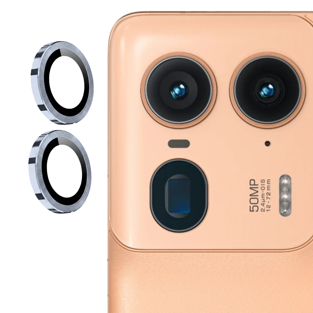 Silver Metallic camera ring lens guard for Motorola Edge 50 Ultra — TechGuard