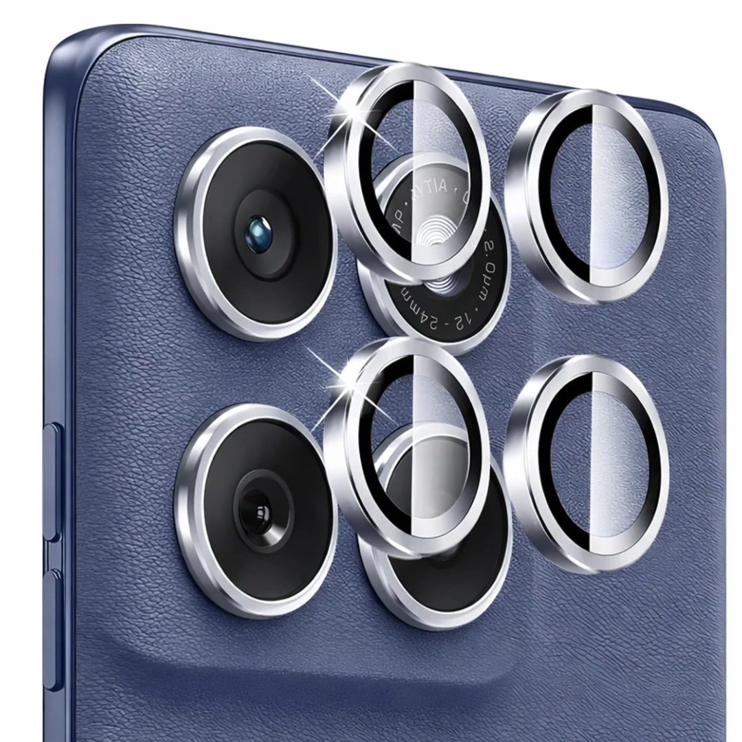 Silver Metallic camera ring lens guard for Motorola G67 Power — TechGuard