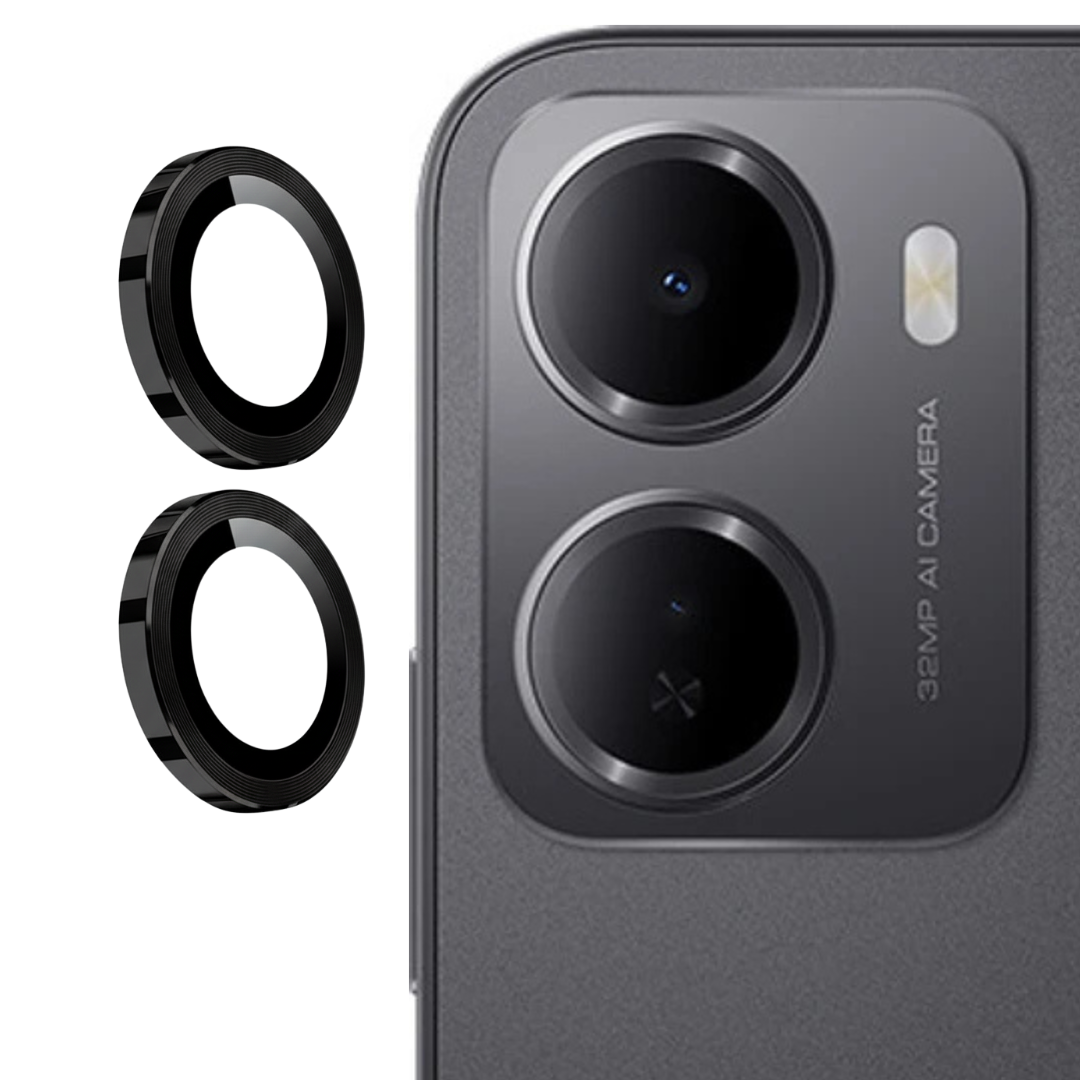 Black Metallic camera ring lens guard for Redmi 15A — TechGuard