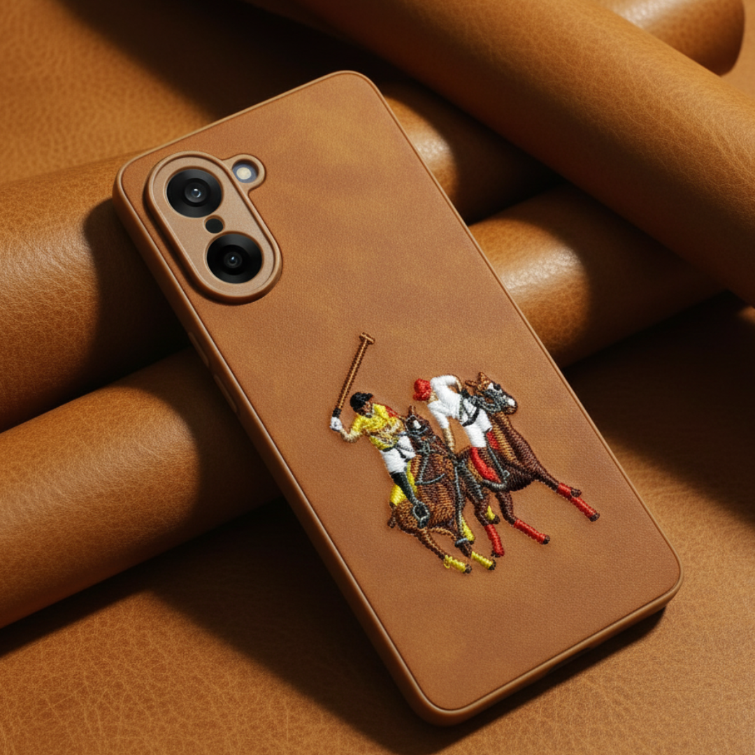 Brown Leather CP Dual Horse Rider Ornamented for Oneplus Nord Ce 5 — Goodsys