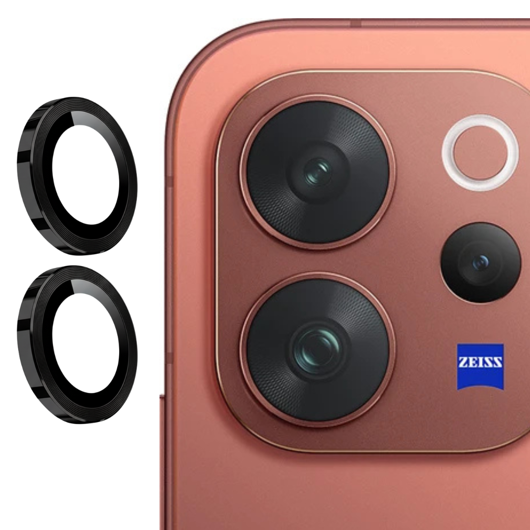 Black Metallic camera ring lens guard for Vivo V70 — TechGuard
