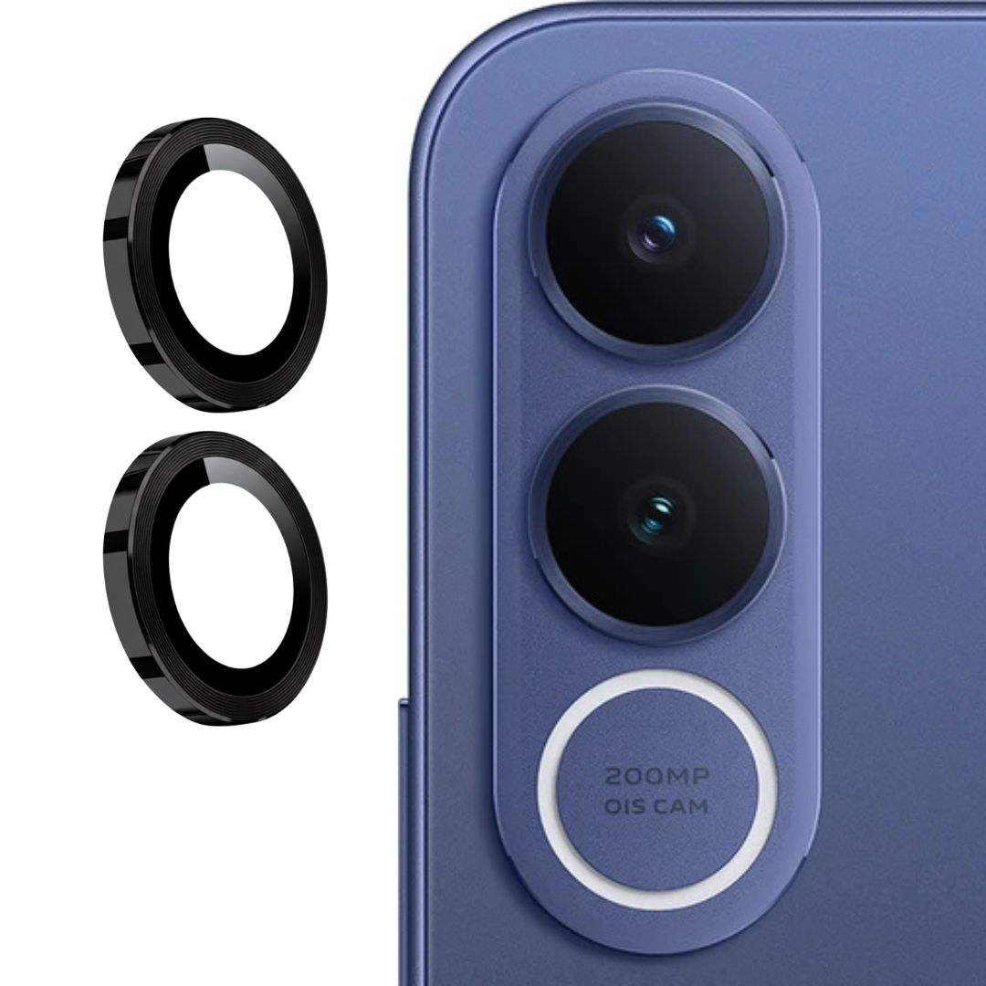 Black Metallic camera ring lens guard for Vivo V70 FE — TechGuard