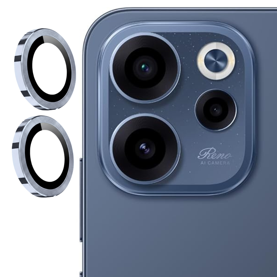 Silver Metallic camera ring lens guard for Oppo Reno 15 Pro — TechGuard